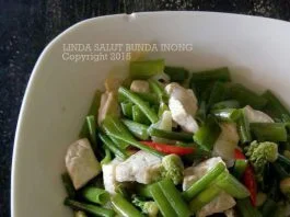 Tumis Bunga Bawang dan Tahu by Linda Salut