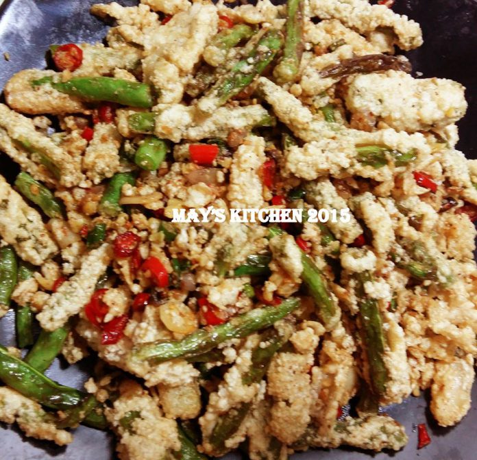 Orak-arik Buncis Goreng Tepung Telur Asin by Chen May Liang Orak-arik Buncis Goreng Tepung Telur Asin by Chen May Liang