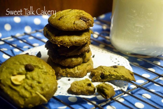 Green tea Chocochip Walnut Cookies by Vivi Hartono Green tea Chocochip Walnut Cookies by Vivi Hartono