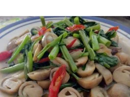 Tumis Kangkung Jamur Merang Saus Tiram by Nie Royani
