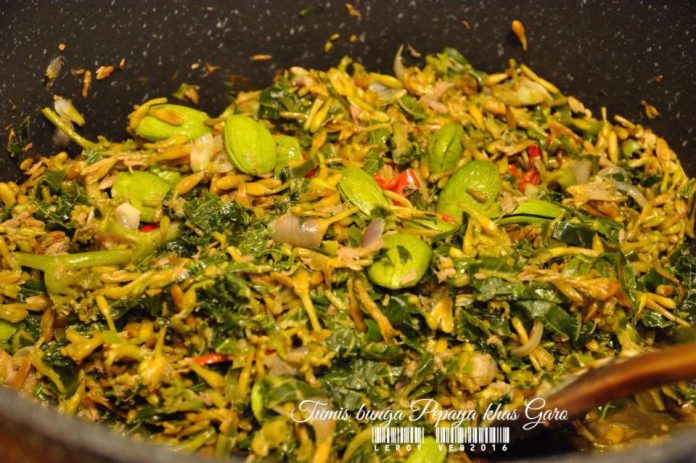 Tumis Bunga Pepaya Khas Garo by Vetrarini Leroy Tumis Bunga Pepaya Khas Garo by Vetrarini Leroy
