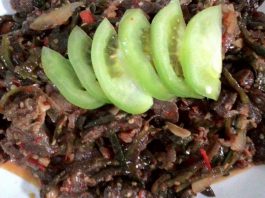 Sambal Tumis Cabai Hijau Paru Sapi by Kustiana Ahmad