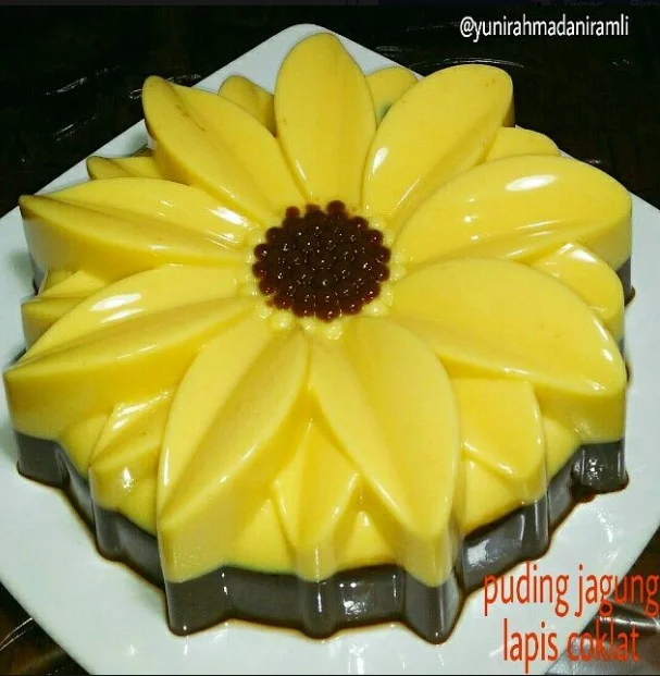 Puding Jagung Lapis Coklat by Yuni Rahmadani Puding Jagung Lapis Coklat by Yuni Rahmadani