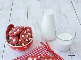 Red Velvet White Chocolate Chip Cookies by Andriana Irma