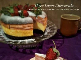Three Layer Cheesecake with Homemade Cream Cheese and Cheddar by Raafi Wulandari