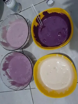 adonan Bolu Lapis Taro Ombre by Santi Dwiyanti