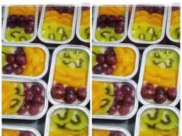 Puding susu leci toping buah by Rini Ariyanti