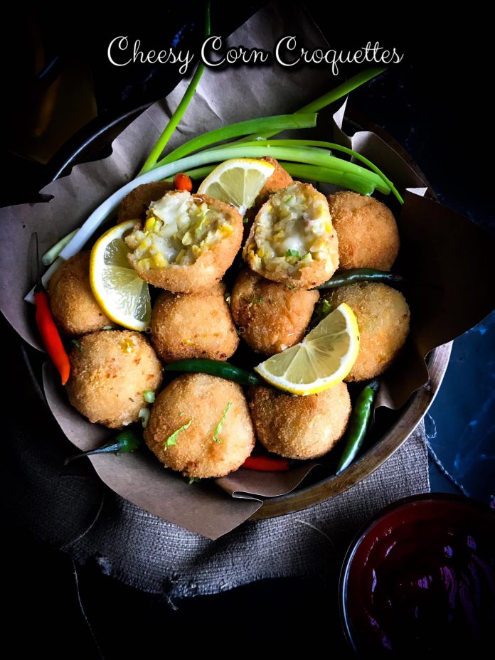 Cheesy Corn Croquettes by Monica Tunjungsari Omar