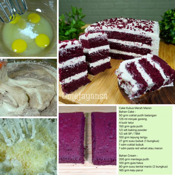 Super-super lembut, Cake Kukus Merah Marun by Dicky Ardiansyah dan creamnya juga enakkk bangettt