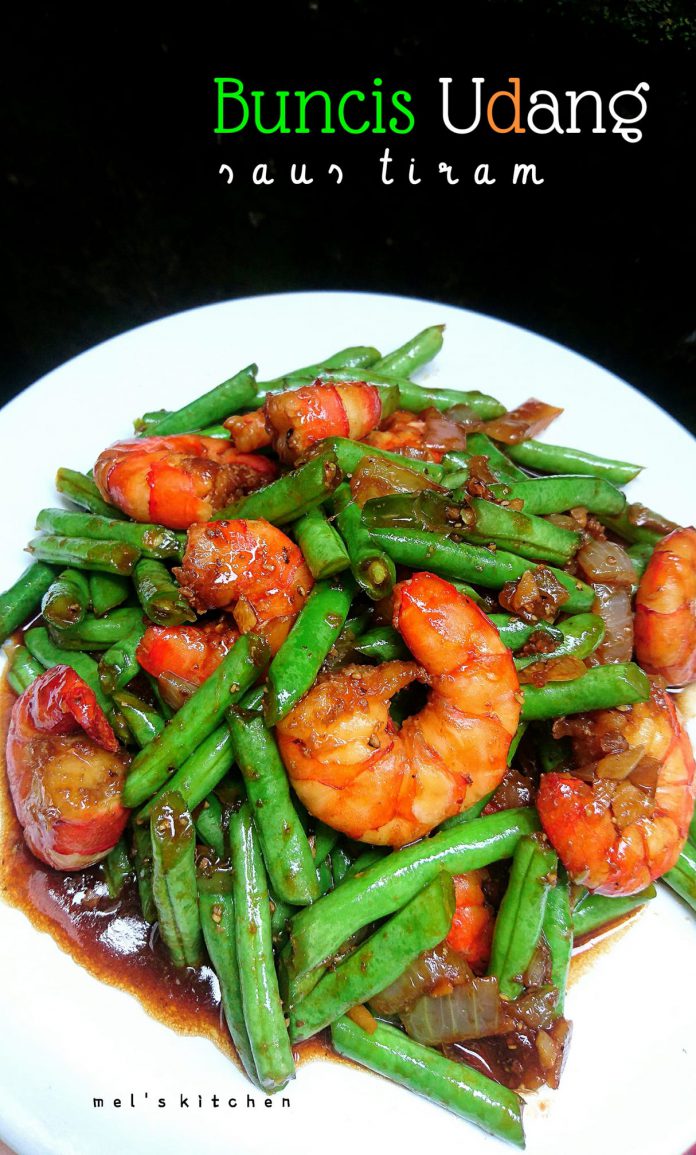Masih ada sisa udang besar di kulkas masak yang gampang BUNCIS UDANG SAUS TIRAM by Melany Sam's