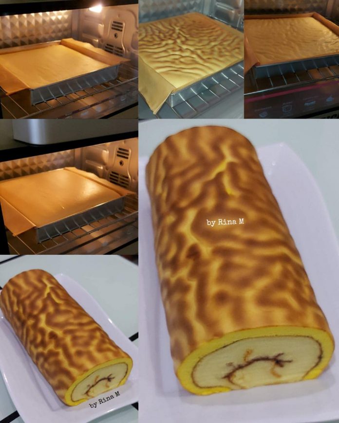 how to baking Tiger Roll Cake by Rina M