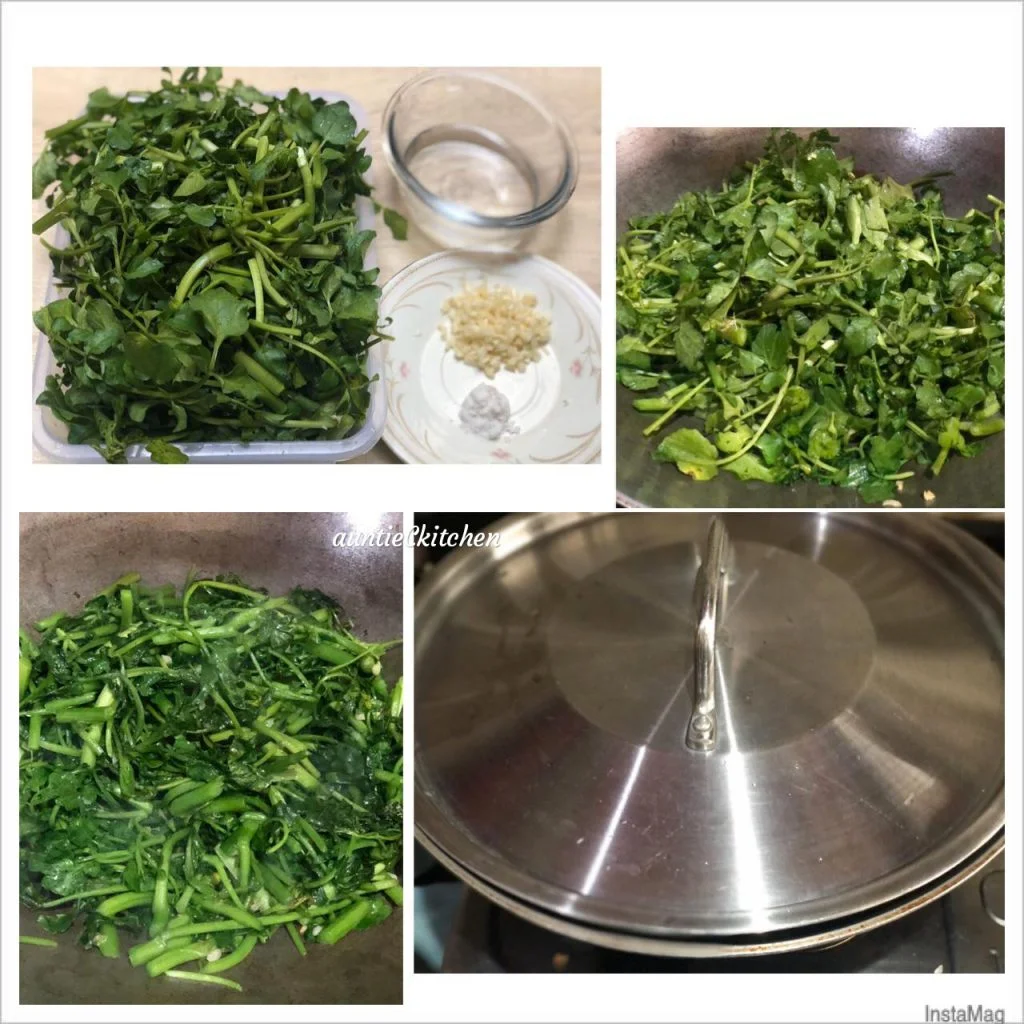 cara membuat Edisi masakan harian Tumis Selada Air by AuntieC AuntieC