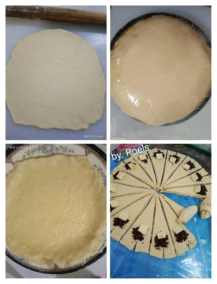 Croissant tanpa ulen tanpa korsvet by Nurul Roels - baking recipe, kreasi roti
