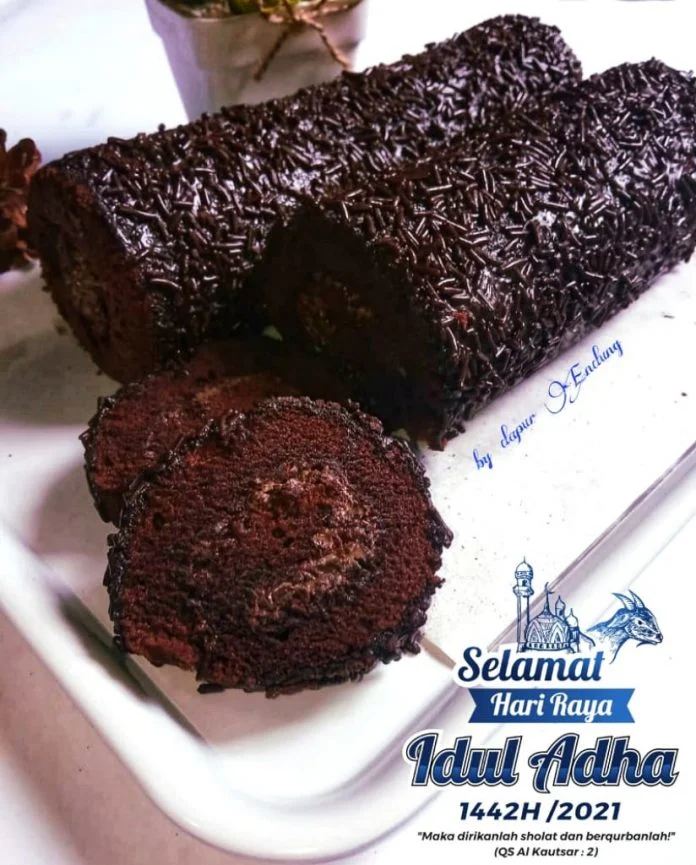 Lebaran di rumah saja Brownies gulung coklat by Dapurnya Anggie
