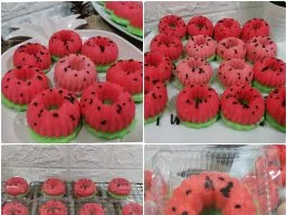 resep membuat bolu kukus semangka mini by Melinda