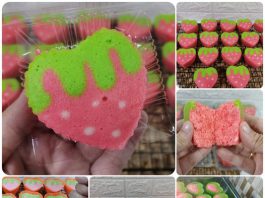membuat bolu kukus strawberry yang lembut dan cantik by Melinda