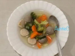 menu makan siang Sup bakso sederhana by auntieCkitchen