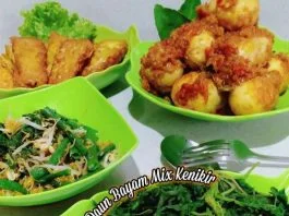 menu hari ini Urap Daun Bayam mix Kenikir
