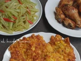 Menu makan siang saya hari ini Dadar Jagung by El Huda Ummi