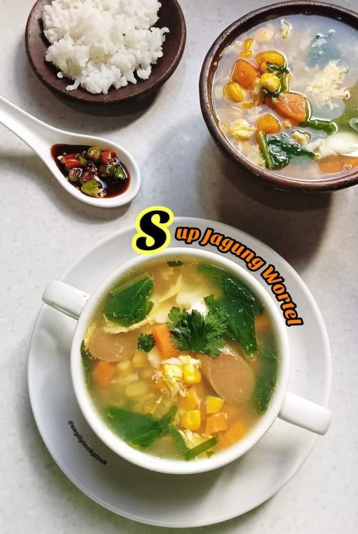 memasak Sup Jagung Wortel Sosis