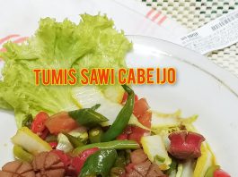 menu hari ini TUMIS SAWI CABE IJO