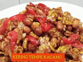Menu sederhana pelengkap lauk untuk nasi uduk atau nasi kuning KERING TEMPE KACANG by Marty Purwanto